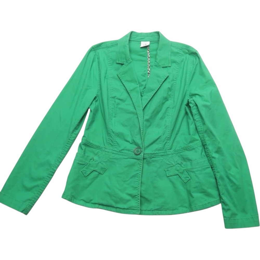 CAbi | Green Cotton Blazer Jacket | Medium | Style 5097 - Picture 4 of 5
